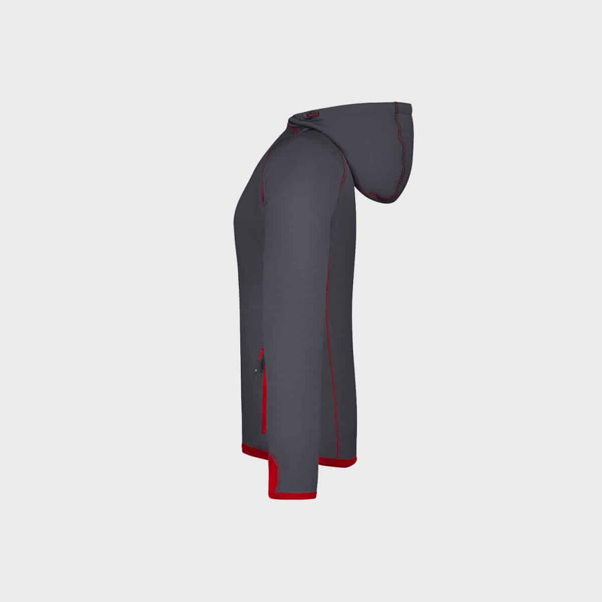 Daiber JN570 Hooded Fleece Carbon Red Side